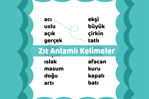 zıt anlamlı kelimeler