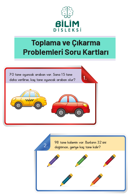 Toplama Çıkarma Soru Kartları